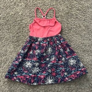 Lilly Pulitzer girl fireworks dress Size xs (2-3) euc